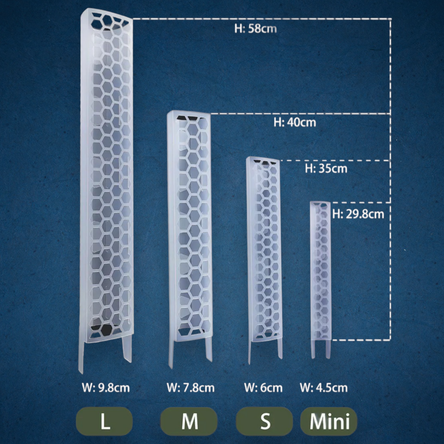 D-Shape Stackable Moss Poles (Clear)